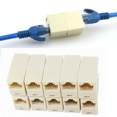 5Pcs LAN Ethernet Network RJ45 Splitter Plug Adapter Cable Extension Connector
