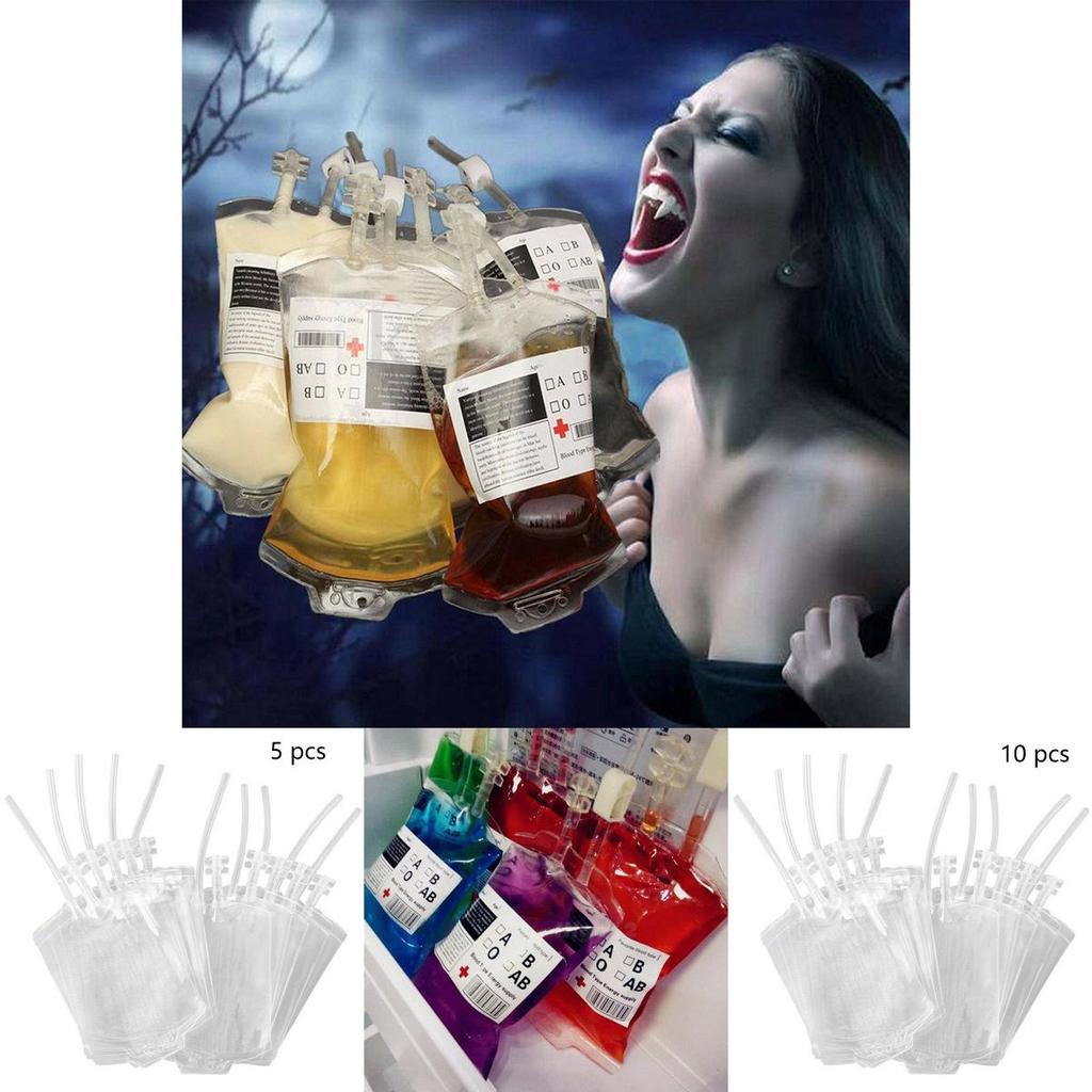 Reusable Blood Bags For Halloween Party Decor And Haunted House Drink Containers