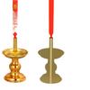 Bamboo and Alloy Candle Holder for Worship - Insertable Stand for Buddha or God