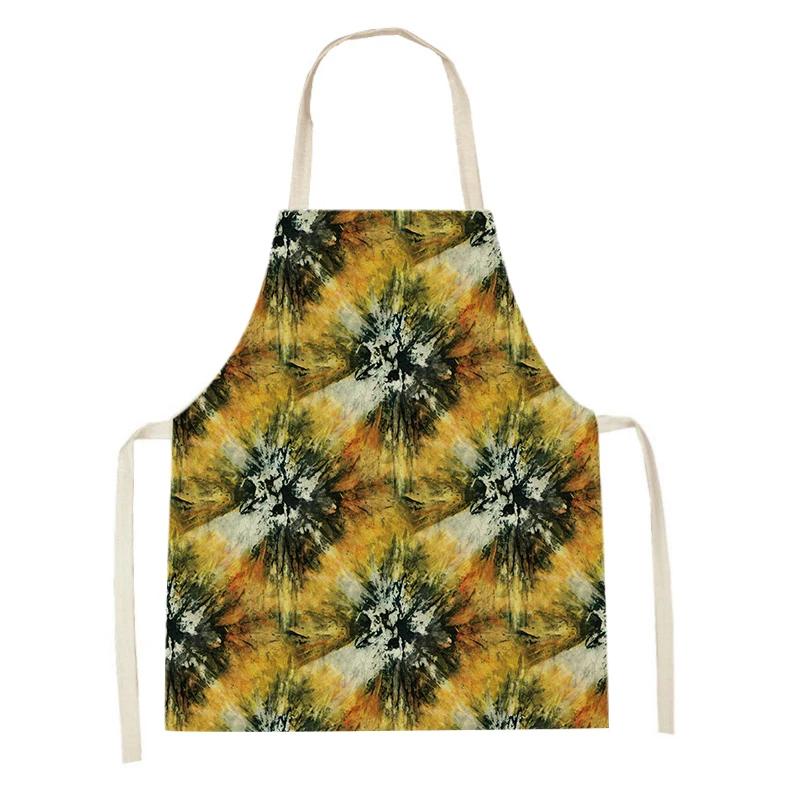 Flower Printed Sleeveless Kitchen Aprons for Women Colorful Pattern Pinafore Home Cooking Baking Waist Bib Kitchen Accessories