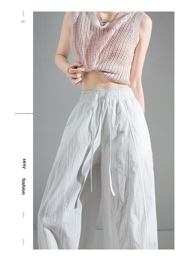 Women's Summer 2026 Lightweight Wide-Leg Lantern Pants