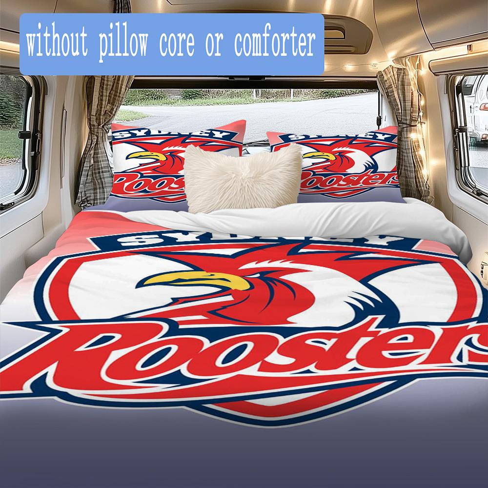 Sydney Red & White Eagles Pattern Bedding,Quilt Set Quilt Cover Pillowcase Home Birthday Gift (1*duvet Cover+2*pillowcase,without core)ZSJT0917399