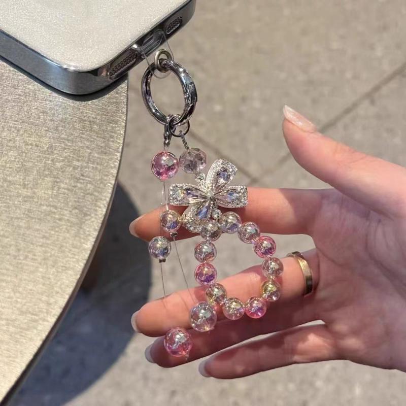 Schmetterling Mond Stern Zirkon Perlen Quaste Schlüsselanhänger Für Frauen Koreanische Perle Schleife Wassertropfen Handgefertigt Kette Tasche Schlüssel Anhänger Zubehör