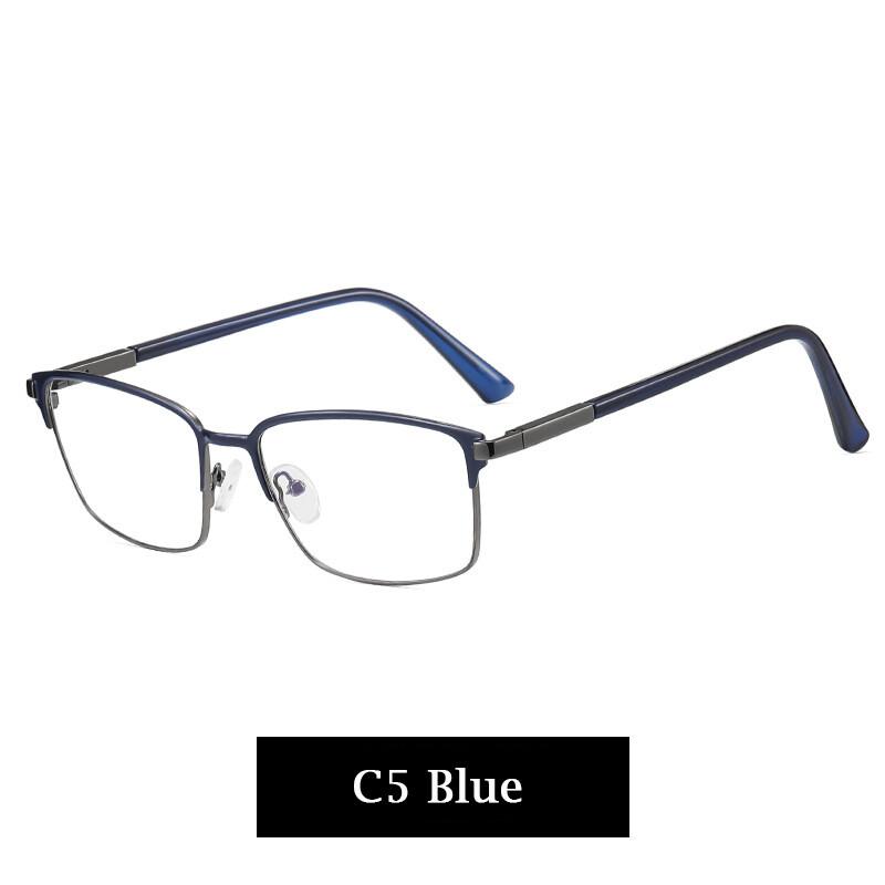 Business Casual Men's Presbyopic Glasses Anti Blue Light Reading Eyeglasses Browline Frame Clear Glass Prescription 0 to 6.0