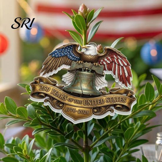 Scratch-proof Acrylic Souvenir 2D America 250th Anniversary Ornament 250 Years Patriotic Hanging Decoration 1776-2026 Commemorative Gifts for