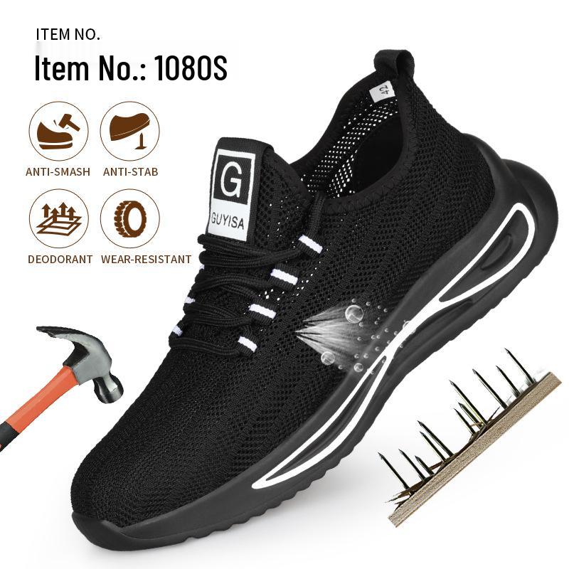 Cross-Border Men's Steel Toe Work Shoes - Anti-Smash, Anti-Puncture, Wear-Resistant, Comfortable Mesh Safety Shoes