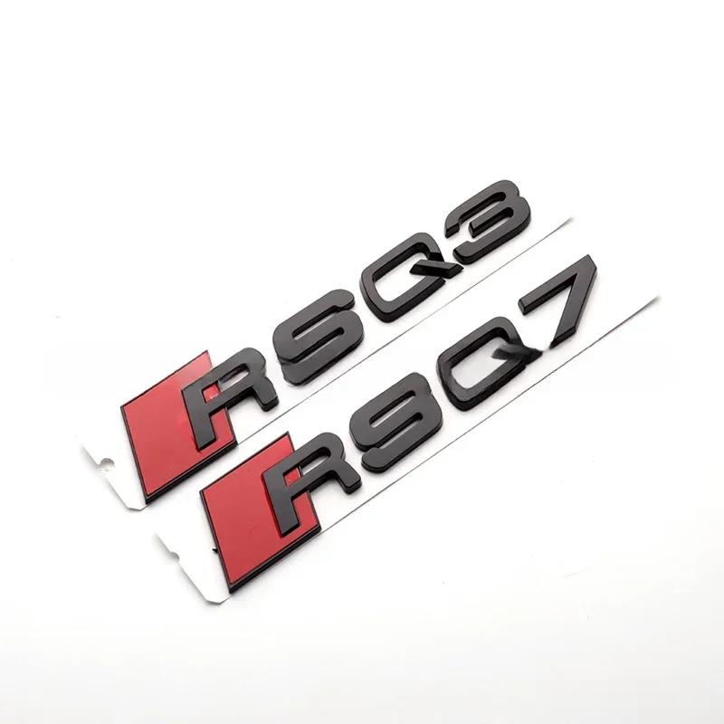 1Pc Sline 3cm/3.7cm High ABS Plastic Car Rear Sticker RSQ3 RSQ5 RSQ7 RSQ8 Logo Trunk Badge Modified Emblem Accessories