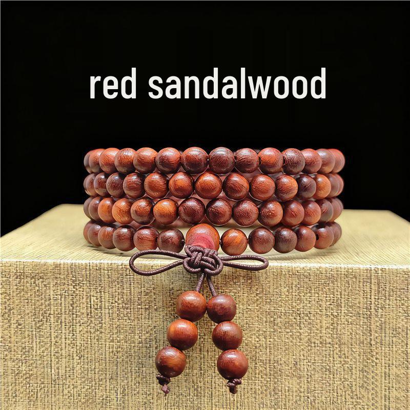 Buddhist Prayer Bracelet - 108 Beads, Multi-strand Sandalwood, Black Rosewood, Wenwan Style
