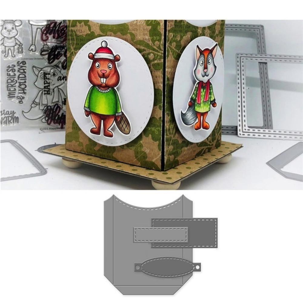 Curved Pocket Metal Cutting 11.3*10cm for Scrapbooking Card Album Making DIY Craft Die Cut Template