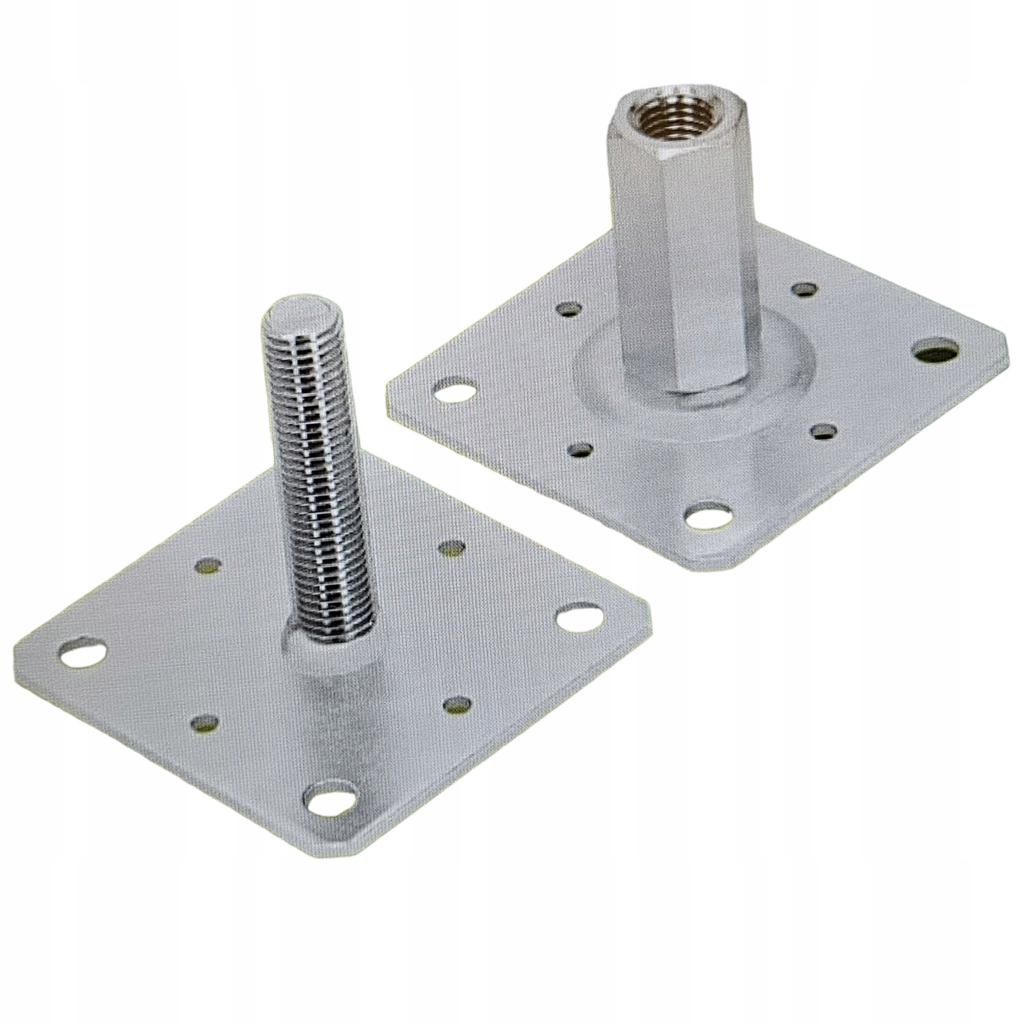 Vertically Adjustable Pole Base Psrt 110X110Mm Anchor Bracket M20X150Mm