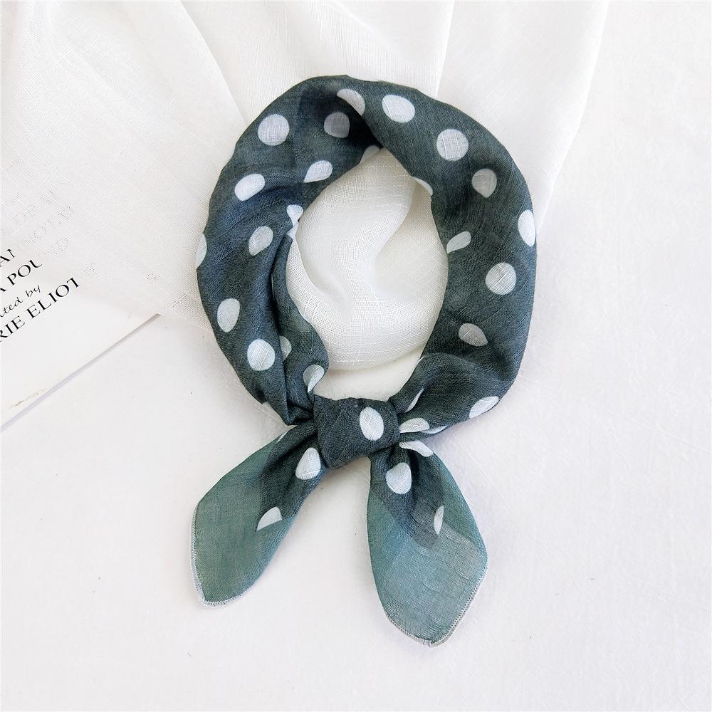 Cotton And Linen Small Square Scarf Silk Scarf Women'S Spring And Autumn New Style Artistic And Versatile Fashionable Temperament Headband Scarf