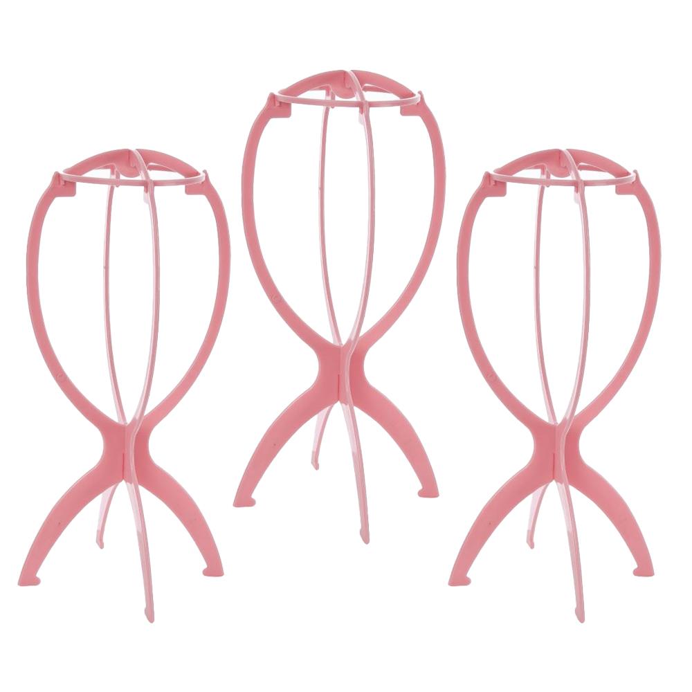 3pcs Stable Wig Stand Collapsible Hairpiece Holder For All Wigs and Hats Display Styling Tool for Haircut Training and Home Use