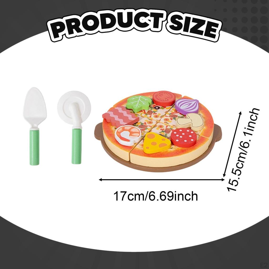 Pizza Set, Play Kitchen Accessories, Role-playing, Color Learning, Realistic Serving Toy,