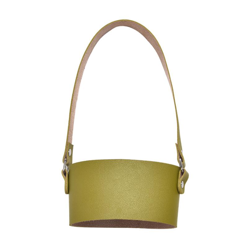 2025 Portable Cup Cover Thickened Milk Tea Cup Accessories Outdoor Portable Tote Bag Women'S Leather Non-Slip Cup Cover