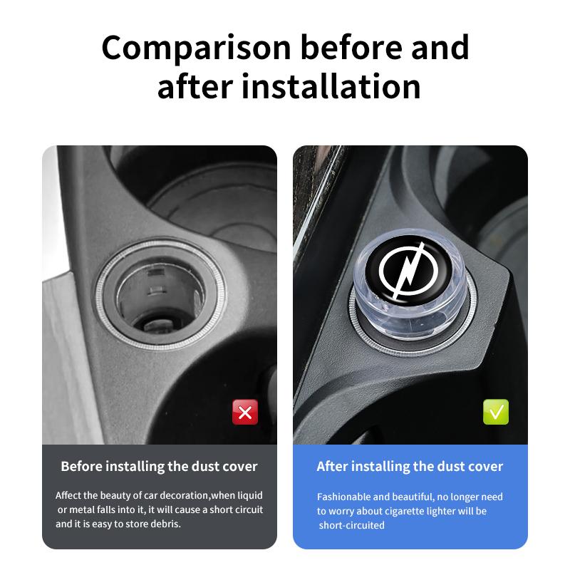 Car Cigarette Lighter Cover DustProof Decoration Cap Auto Accessories For Opel Zafira Meriva Mokka Grandland Antara Ampera Vivar