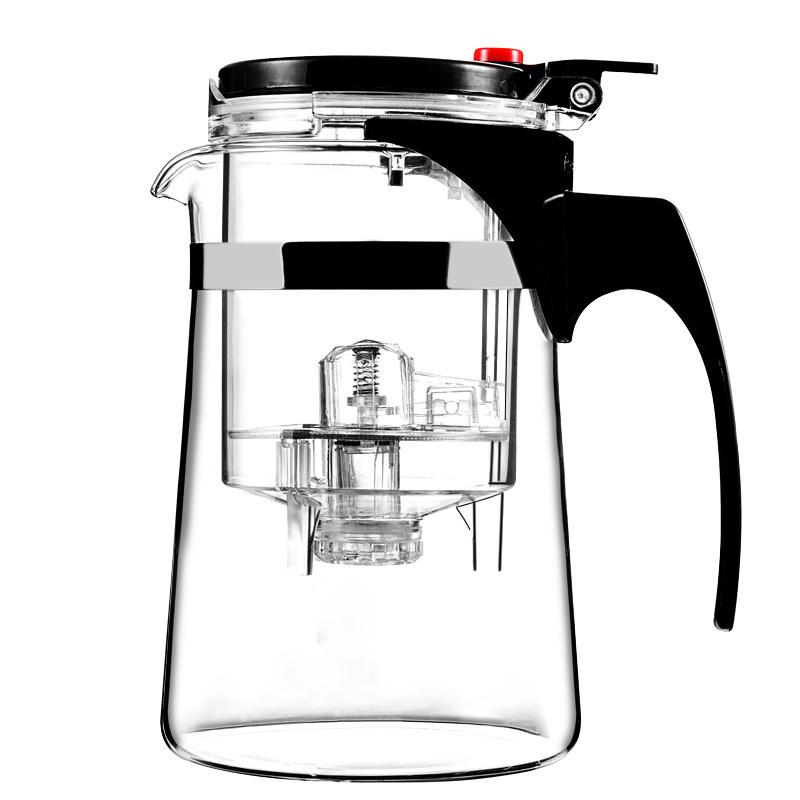 One Button Filter Convenient Teapot High Quality Heat Resistant Glass Teapots Indoor Office Puer Coffee Teaware with Strainer