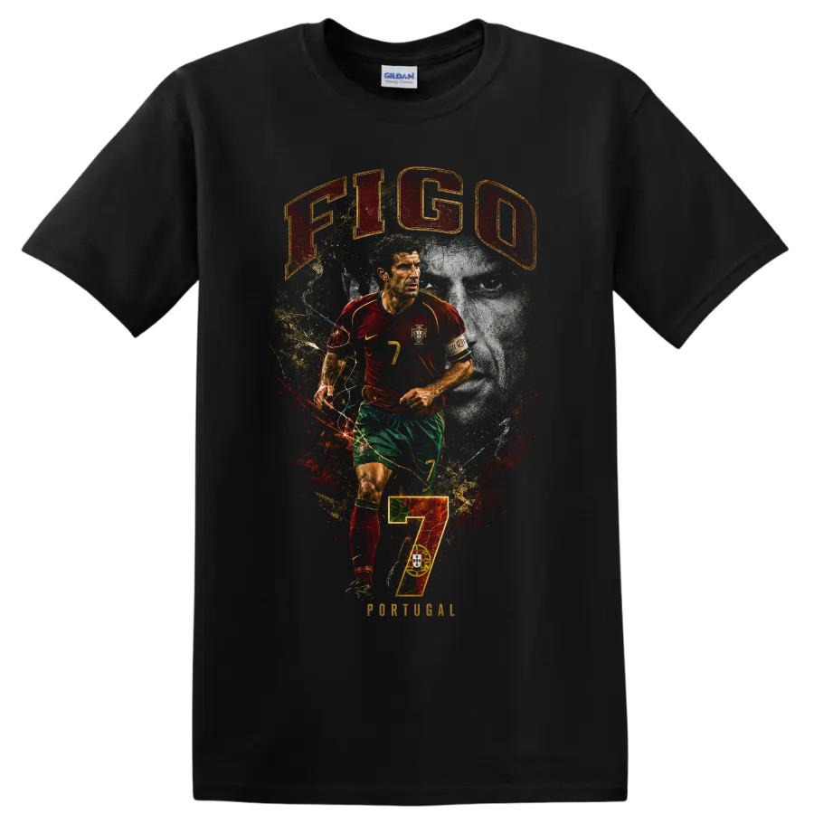Soccer Player Luis Figo Portugal T Shirt Legend Portrait Graphic Tee