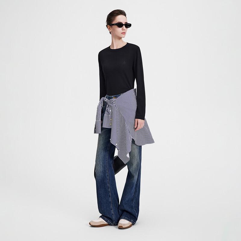 Navigare Women's Vintage Micro-Flare Fleece-Lined Jeans