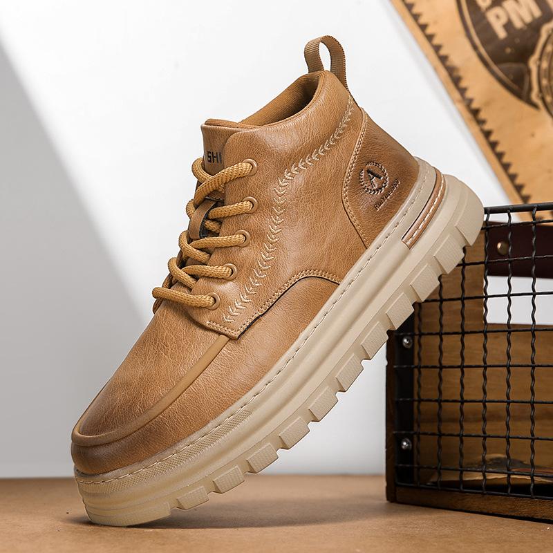 Shoes new autumn and winter British style non-slip thick-soled Martin boots high-top board shoes casual leather shoes