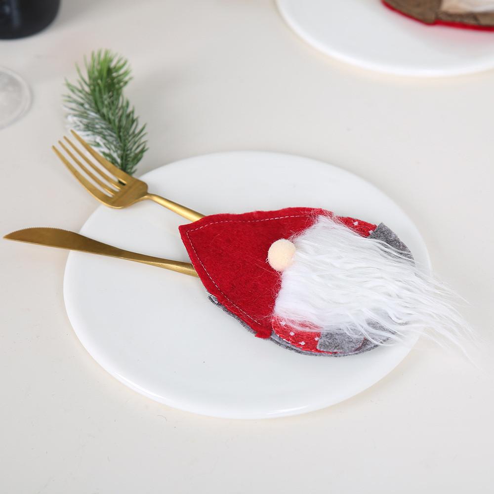 Delightful Khaki Nordic Old Man Cutlery Bag For Joyful Holiday Table Settings