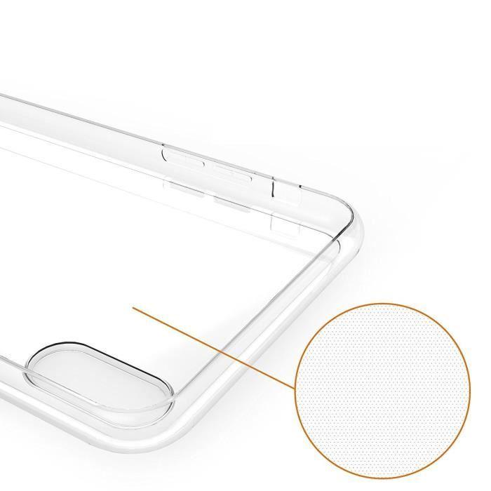 Coque TPU + Film Verre Trempe - Phonillico® - Apple iPhone X - Ultra Slim - Transparent - Souple