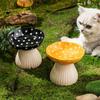 Cute Pet High Foot Bowl Creative Cats Drinking Feeder Mushroom Cat Bowl  Water Container