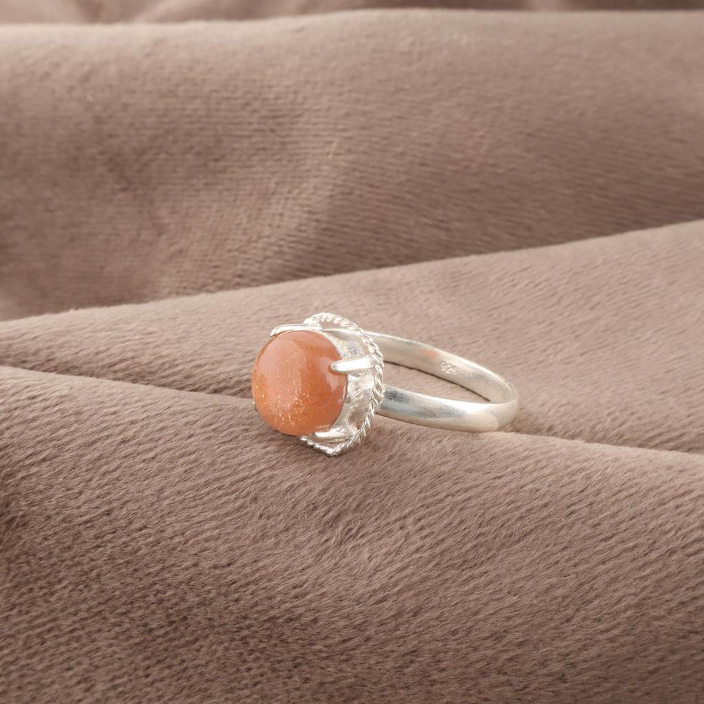 Peach Moonstone Gemstone Jewelry, 925 Solid Sterling Silver Ring, Handmade Gorgeous Silver Ring, For Wedding Gift