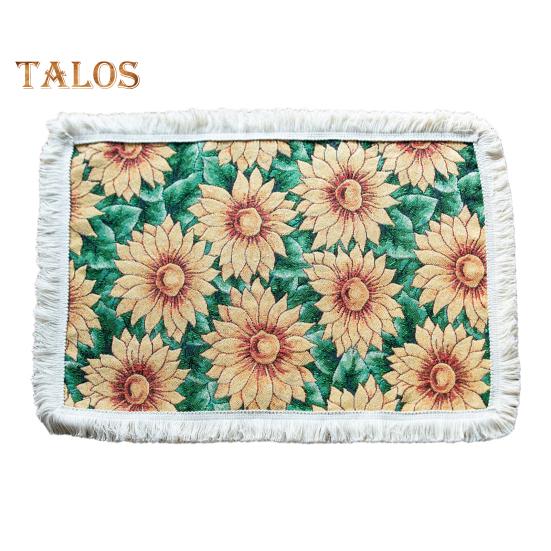 Tischset mit Quaste, pastoralem Stil, Blumen-Ölgemälde, ästhetische runde Form, Partys, Hochzeiten, Bankette, Tischdekoration, Abendessen-Matte