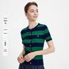 Navigare Women's Striped Short Sleeve Cable Knit Top