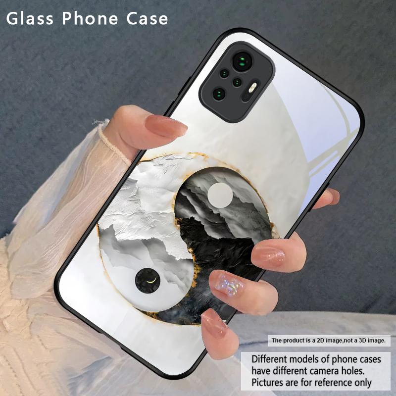 Snow Mountain Cluster For Redmi Note 8 9 9S 12S 10 Pro 11 12 13 Pro+ 14 Pro K60 Ultra 13C 14C A3 12 13 Black Glass Phone Case