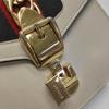 [Pre-Owned] Sylvie Gold Buckle Striped Web Leather Mini Tote Shoulder Crossbody Bag - Fair #BZGZ9L