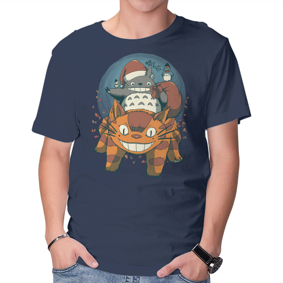 Unisex Crew Neck T-Shirt Christmas Spirits Graphic Short Sleeve Casual Tee M