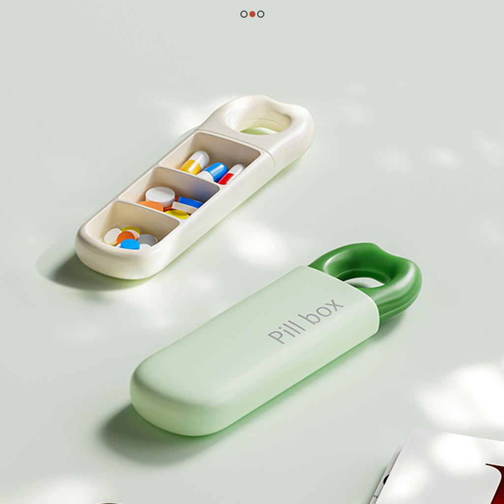 3 Compartment Portable Pill Box Mini Travel Medicine Organizer With Sealed Cover for Vitamin Daily Medication Storage
