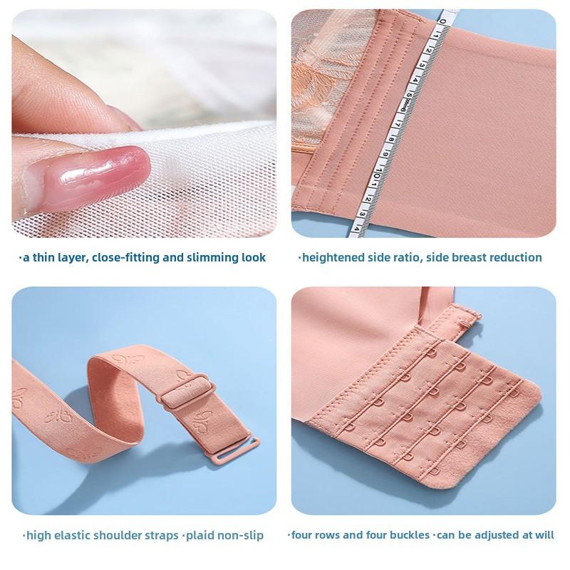 Noua lenjerie de corp fără bureți de mărime mare Sânii mari arată urechi mici de iepure ultra-subțiri, adunare fără cusături și sutien anti-lăsare