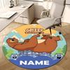 Personalized Grizzy Bear Round Chair Office Rug - Perfect for Mat, Office Chair & More - Ideal Gift for Birthdays and Holidays