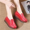 Fashion Spring Autumn Women Loafers Flats Ladies Genuine Leather Moccasins Slip-on Casual Round Toe Handmade Platform Wedges Shoes
