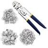 SPEEDWOX Crimping Pliers with 180 Aluminum Double Barrel Ferrule Crimping Loop Sleeves and Wire Rope Crimping Ergonomic Handle for Crimping Up To