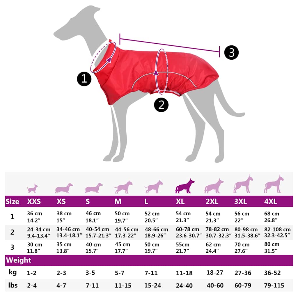 Dog Raincoat with Reflective Strips Polyester Red XL