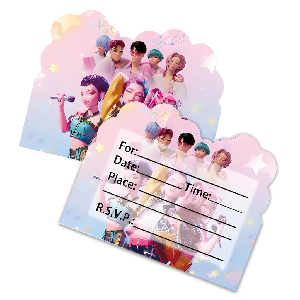 Anime Film Kpop Dämonenjäger Geburtstagsparty Einladungskarte Mini Grußkarte Einseitig Babyparty Geburtstagsparty
