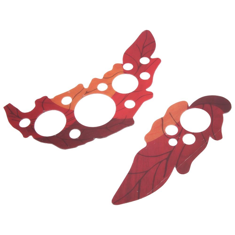 2PCS Red Sound Hole Sticker Self Stick Grape Leaf Guitar Guard For Acoustic Guitar