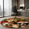 Christmas Dog Printed Round Rug Carpet Chair Rug Area Rug Entryway Doormats,for Office Chair Living Room Bedroom Kitchen Room.