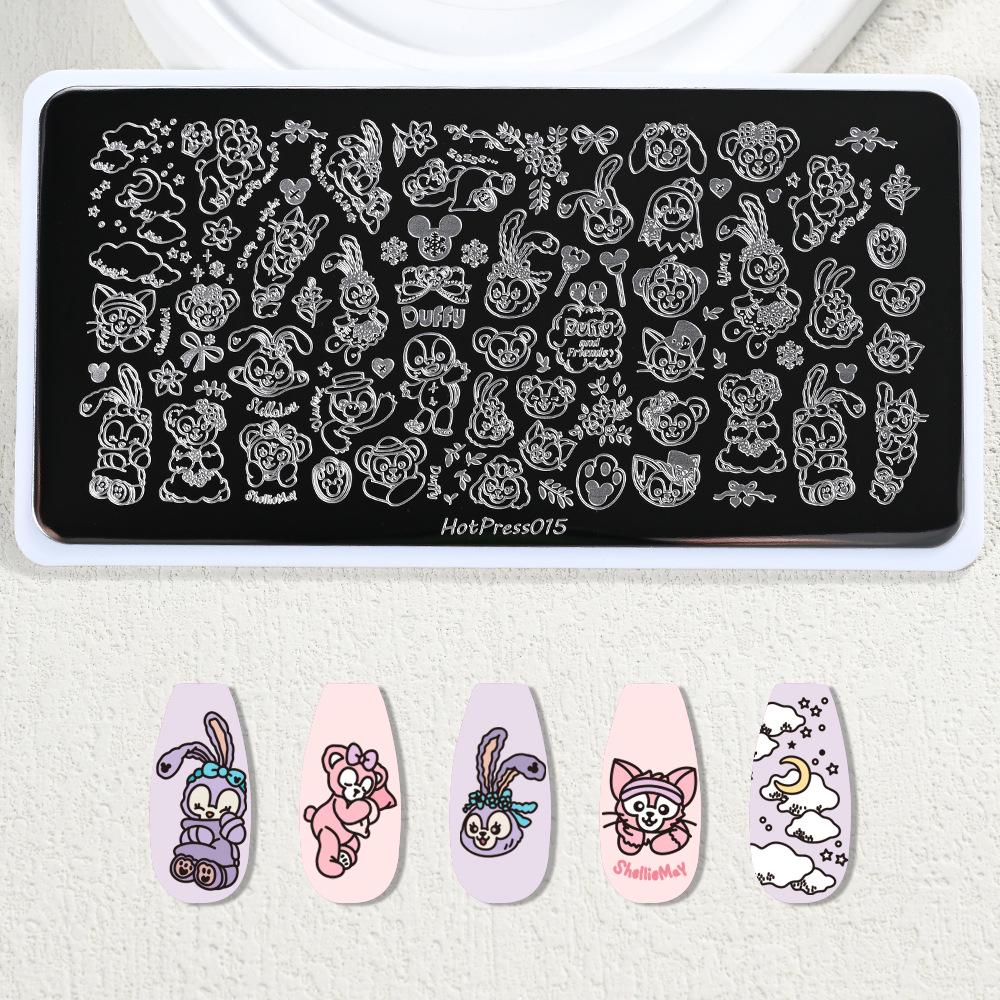 KT Cat & Mickey Mouse Anime Nail Art Stamping Plate for Beginners