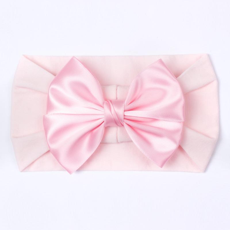 New soft nylon children's hair accessories, baby wide-edge bow elastic headscarf, baby headband.