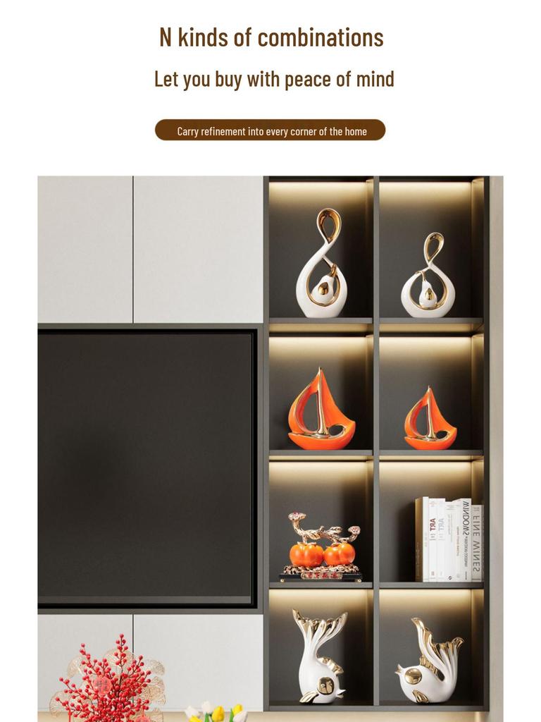 Smooth Sailing Ship Wine Cabinet Ornament Set - Luxurious Home & Office Decor