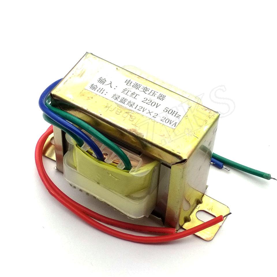 20W EI Ferrite Core Input 220V 50Hz Vertical Mount Electric Power Transformer Output Voltage Doubel 12V