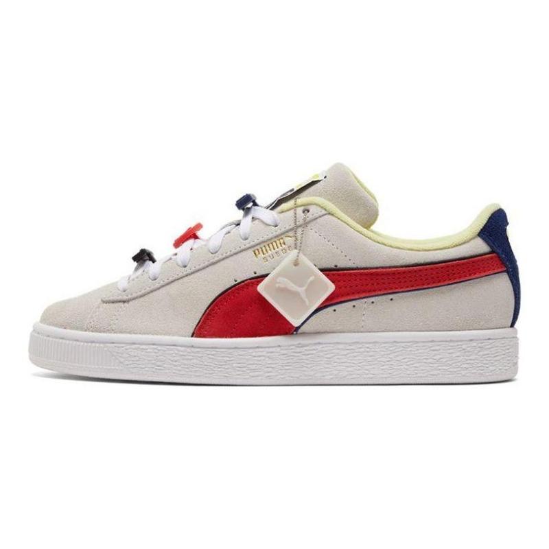 PUMA Suede Decor8 Unisex Low top Lightweight Wear resistant Balanced Leather Skate Shoes White Red Blue 380534-01 36