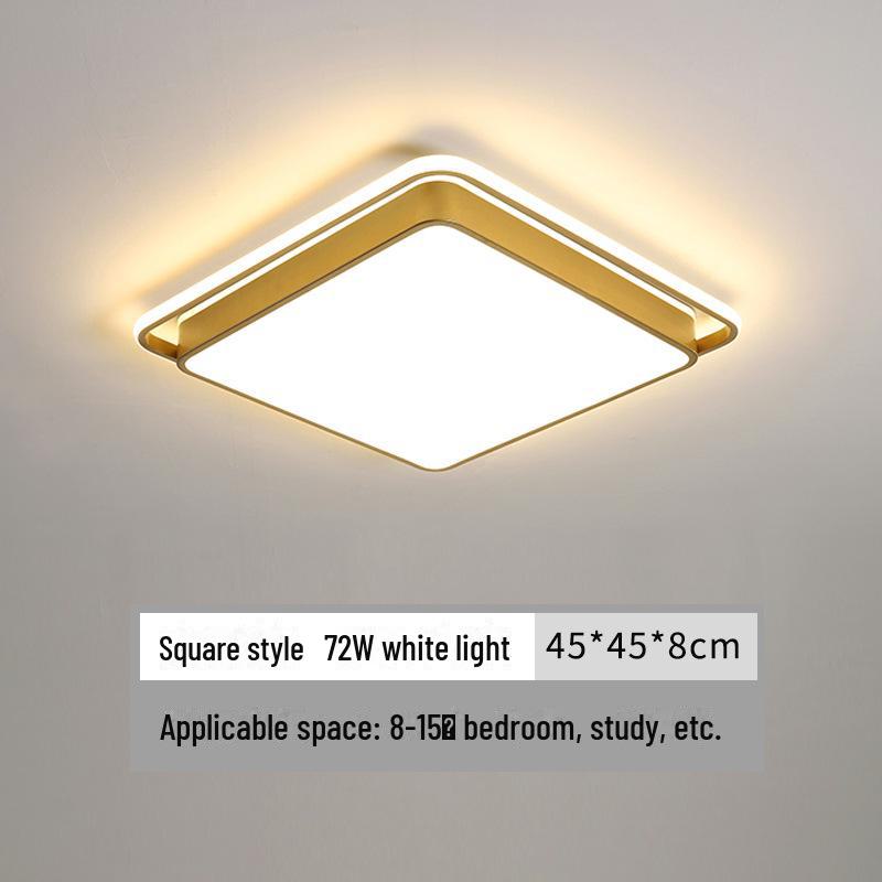 Gold Rectangular Ceiling Lamp Set for Living and Bedrooms