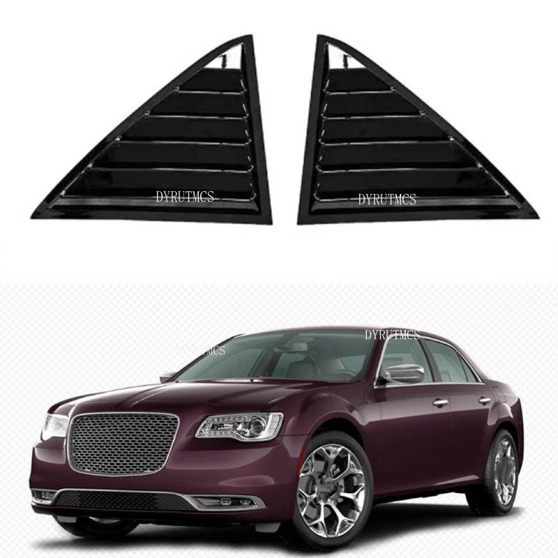 Gloss Black Car Side Window Louver Fit For Chrysler 300C 2011-2021  Car Rear Window Shutter Cover Spoiler