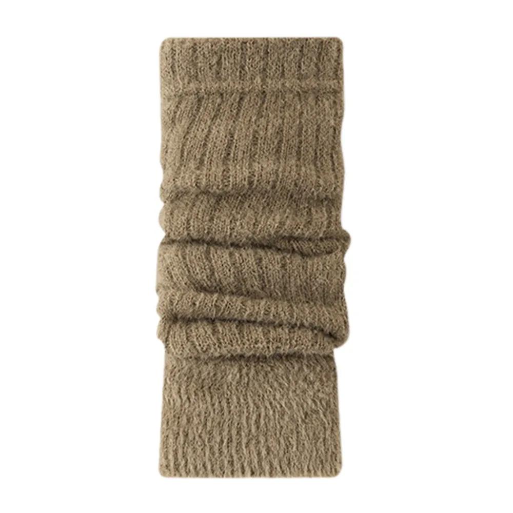 

Long Wrist Arm Warmer Gloves Knitted Solid Color Warm Arm Sleeve Soft Stacked Cold Proof Half Finger Gloves Cold Weather хаки