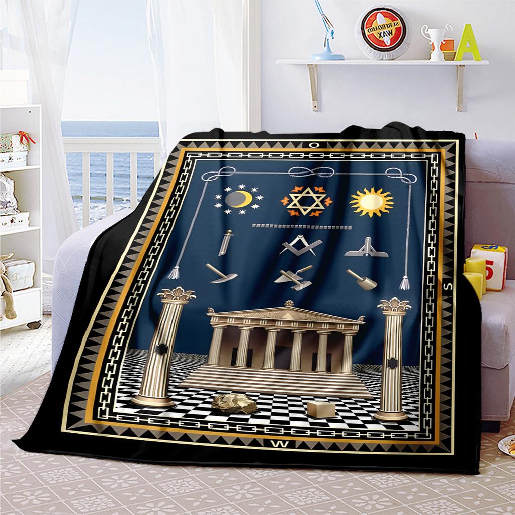 1PC Freemason Home Suitable All Seasons Soft Comfortable Blanket Sofa Office Travel Home Use Great Gift Idea
